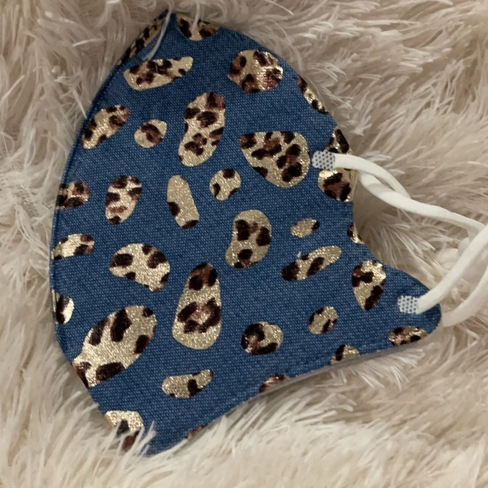 6/$20 New denim leopard face mask